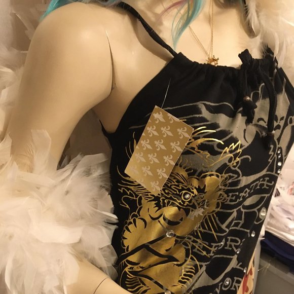 RARE vinatge custom Ed hardy dress with beautiful graphics and crystal details! - Picture 9 of 17